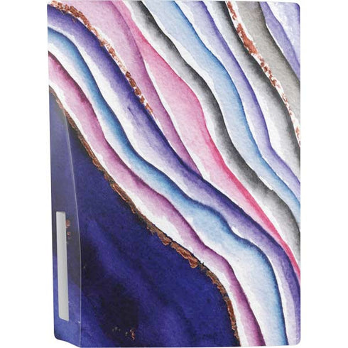 Violet Watercolor Geode PS5 Console Skin